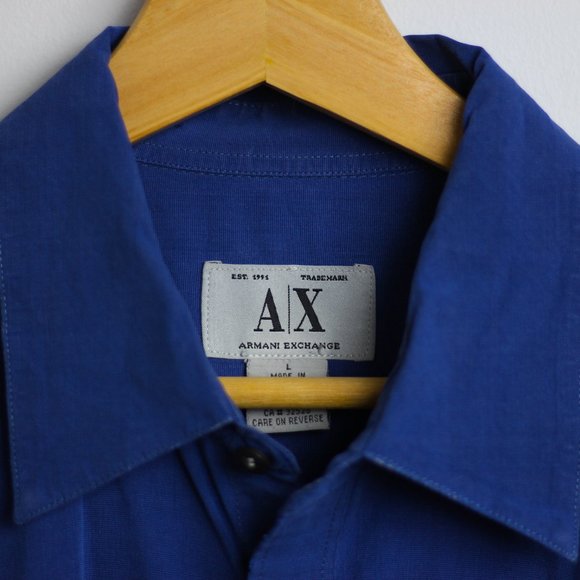 Blue Armani Exchange Button Up Dress Shirt - Picture 4 of 5
